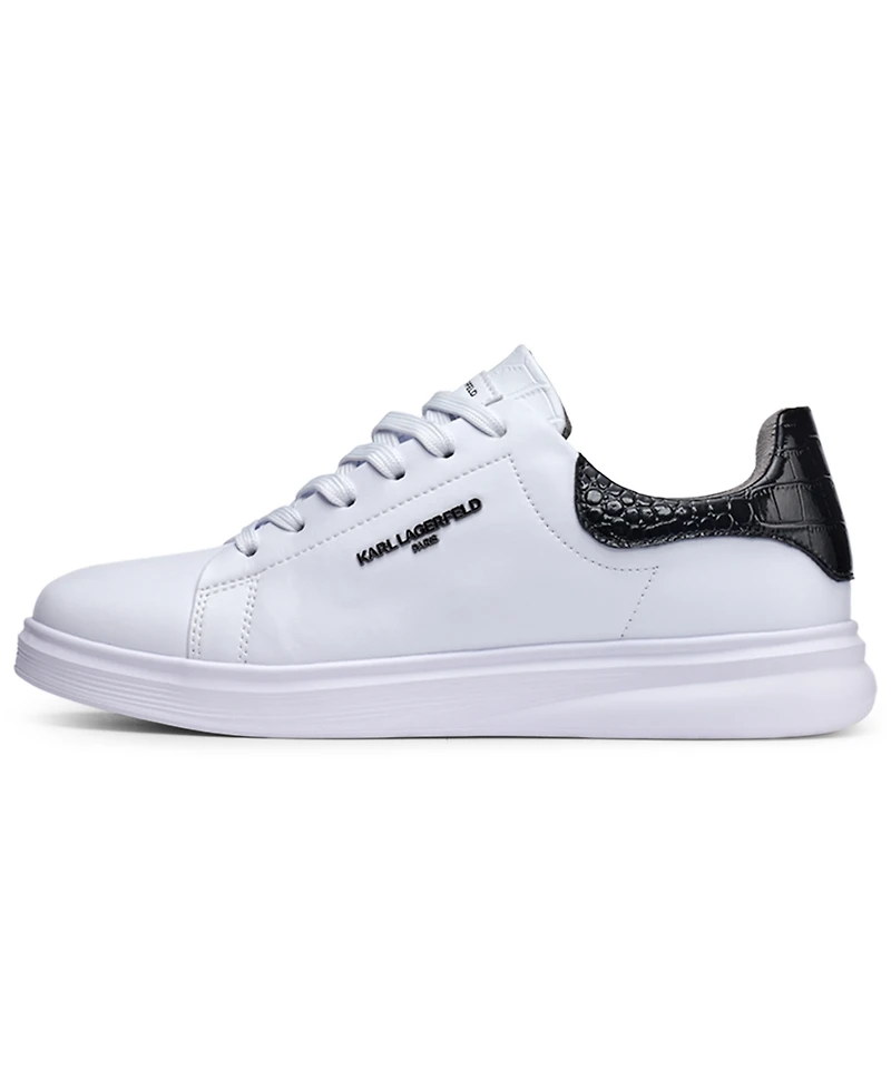 Karl Lagerfeld Paris Men's Round Toe Leather Sneakers