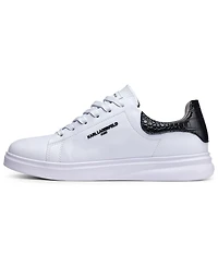 Karl Lagerfeld Paris Men's Round Toe Leather Sneakers