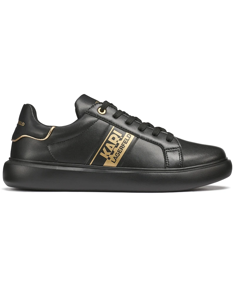 Karl Lagerfeld Paris Men's Side Logo Plain Toe Sneakers