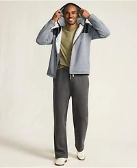 Lands' End Men's Sweater Fleece Mixed Media Full Zip Jacket