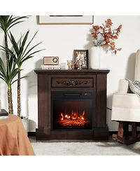 1400W Tv Stand Electric Fireplace Mantel with Remote Control