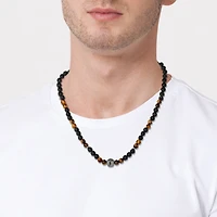 Lucky Brand Men s Lava Rock & Tiger Eye Beaded Necklace, 22''