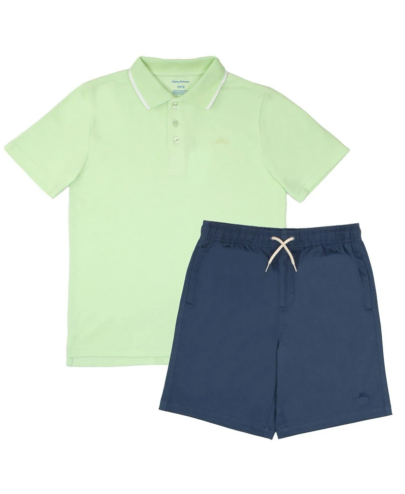 Tommy Bahama Boys 2 Piece Classic Polo Shirt and Shorts Back to School Set