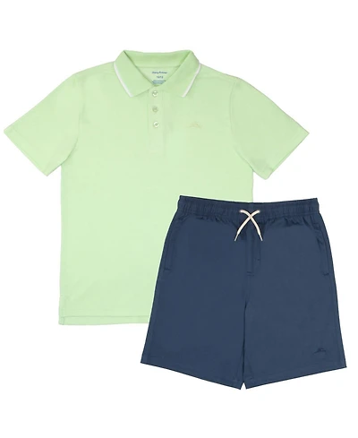 Tommy Bahama Boys 2 Piece Classic Polo Shirt and Shorts Back to School Set