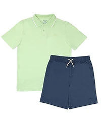 Tommy Bahama Boys 2 Piece Classic Polo Shirt and Shorts Back to School Set