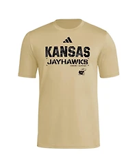 Adidas Men's Natural Kansas Jayhawks 2025 Military Appreciation Pre-Game Aeroready T-Shirt