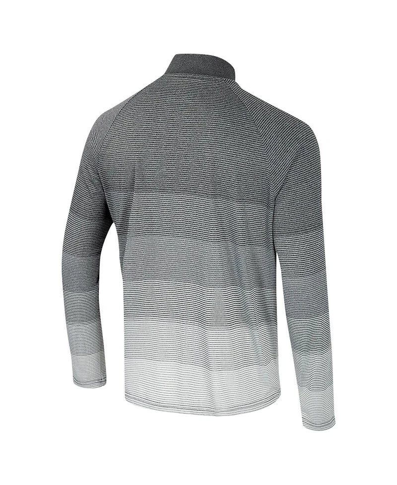 Colosseum Men's Gray Iowa State Cyclones Ai Striped Mesh Quarter-Zip Raglan Windshirt Jacket