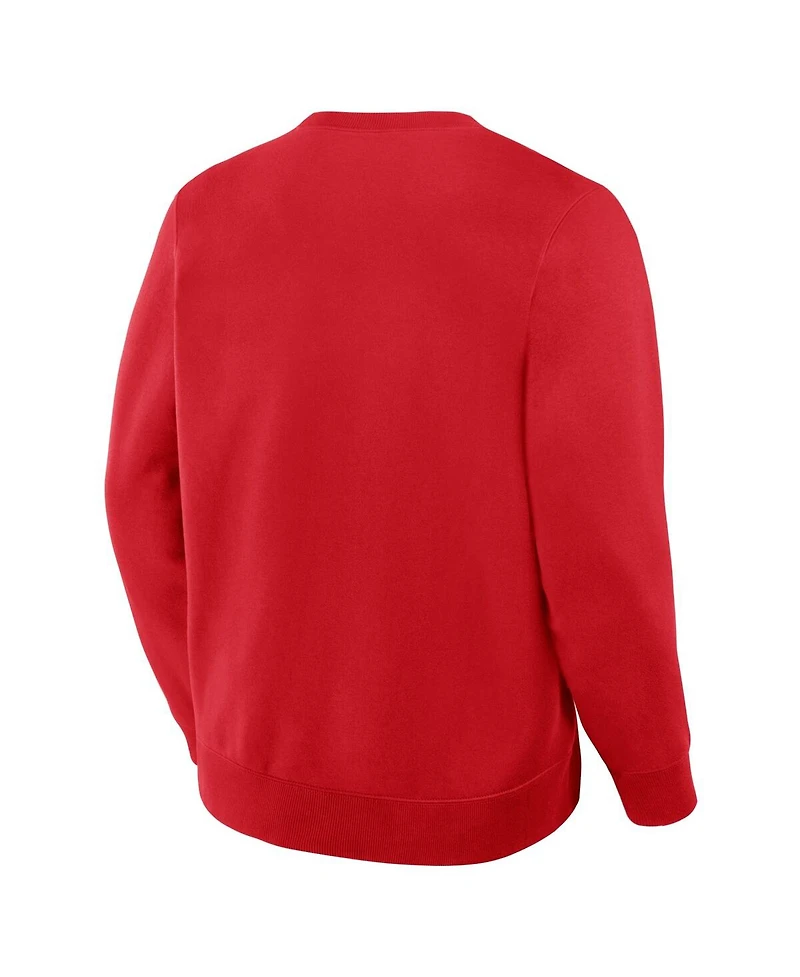 Fanatics Men's Red Detroit Wings Vintage Stickler Sweatshirt