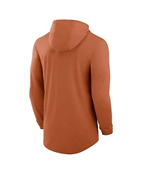 Nike Men's Texas Orange Longhorns Legacy Tri-Blend Dri-fit Long Sleeve Hoodie T-Shirt