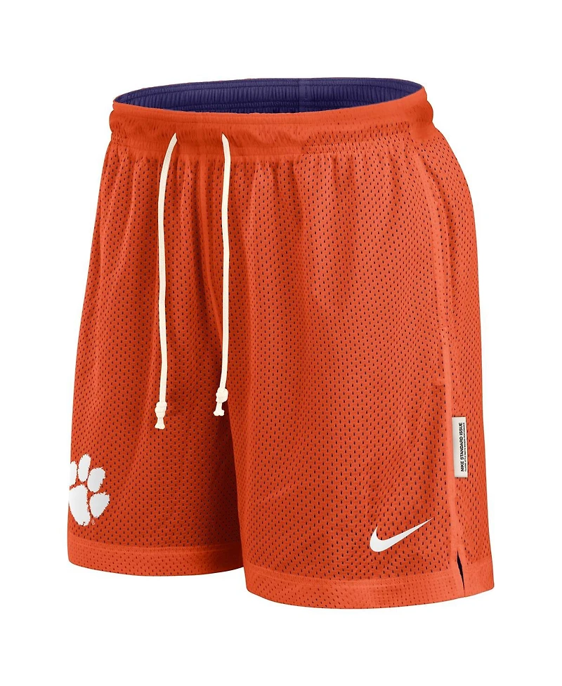 Nike Men's Orange/Purple Clemson Tigers Courtside Standard Issue Dri-fit Reversible Shorts