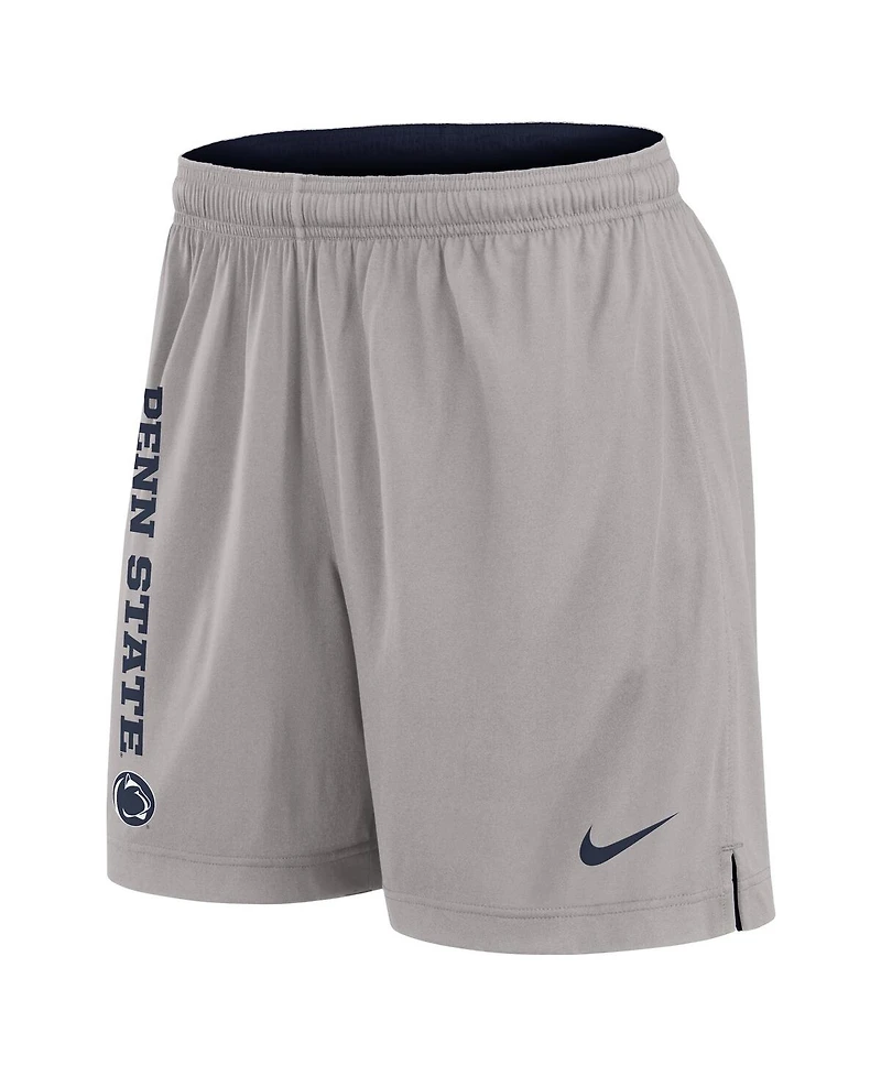 Nike Men's Navy/Gray Penn State Nittany Lions Courtside Standard Issue Dri-fit Reversible Shorts