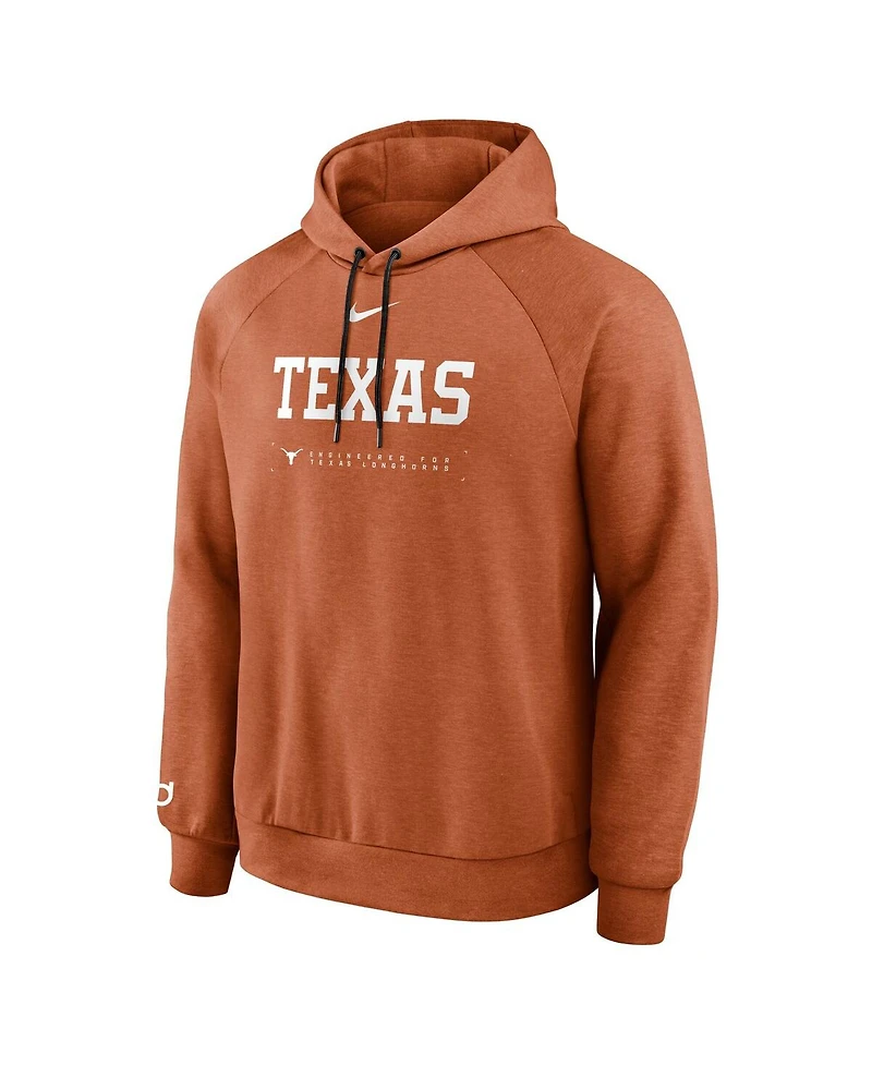 Nike Men's Texas Orange Longhorns 2025 Courtside Basketball Practice Raglan Dri-fit Hoodie