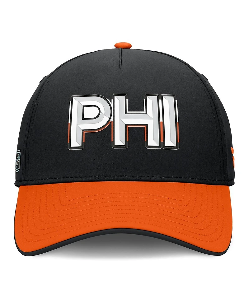 Fanatics Men's Black/Orange Philadelphia Flyers Authentic Pro Rink Team Code Flex Hat