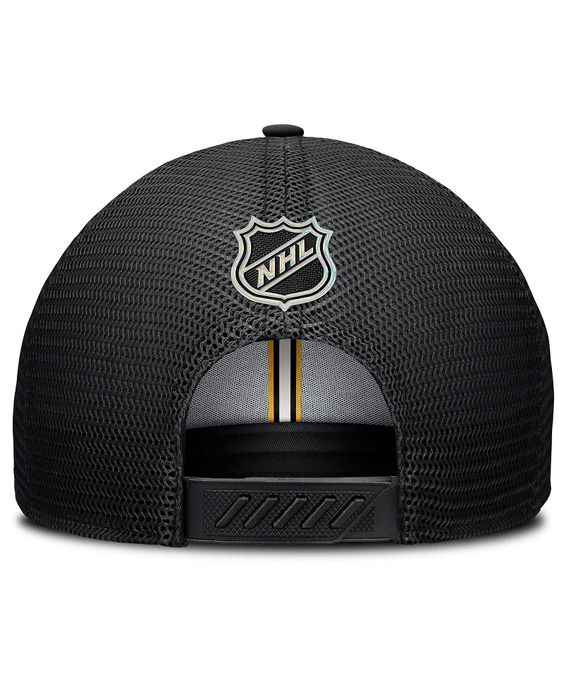 Fanatics Men's Black Boston Bruins Authentic Pro Home Ice Trucker Adjustable Hat