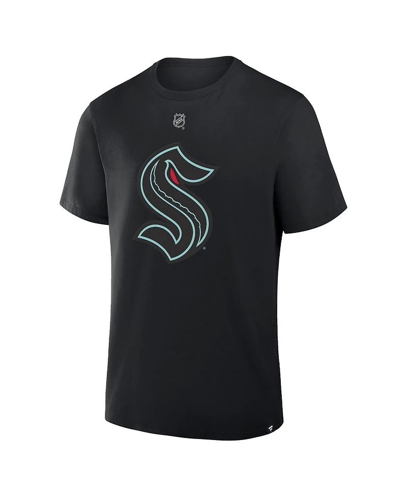 Fanatics Men's Philipp Grubauer Black Seattle Kraken Authentic Stack Name Number T-Shirt