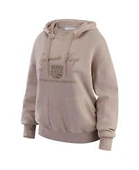 Wear by Erin Andrews Women's Tan Sacramento Kings Washed Pullover Crewdie