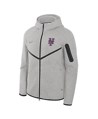 Nike Men's Heather Charcoal New York Mets Tech Fleece Windrunner Full-Zip Hoodie Jacket