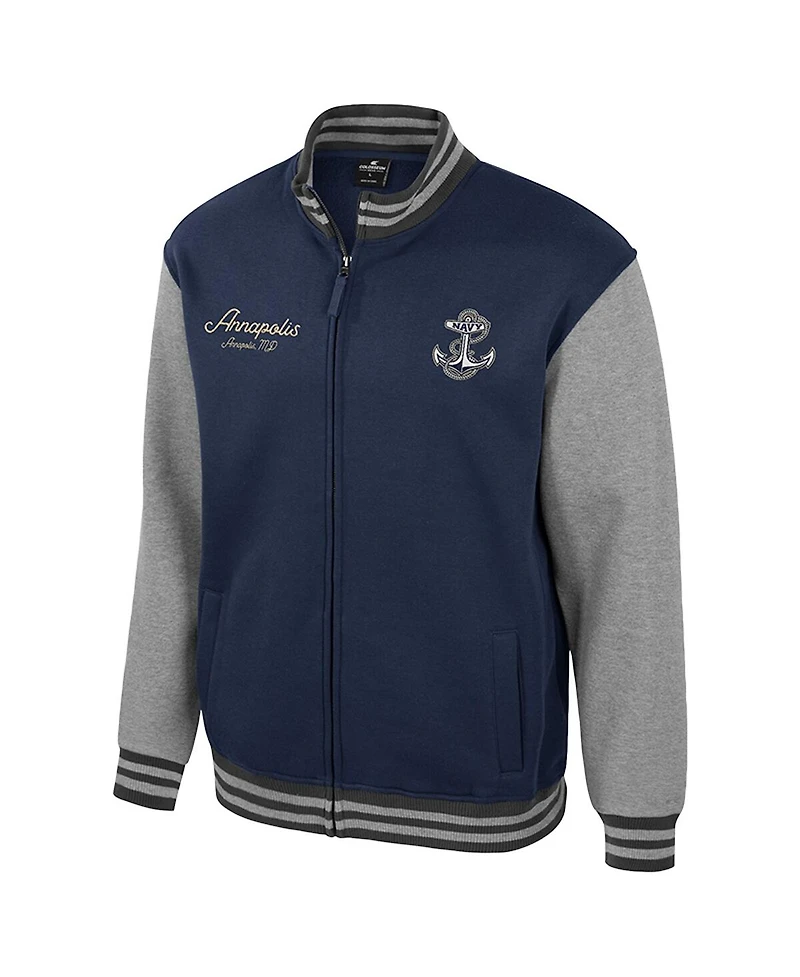 Colosseum Men's Navy Midshipmen Ambi-Turner Full-Zip Varsity Jacket