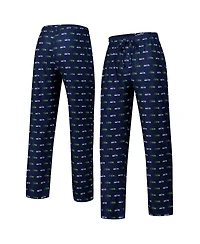 Concepts Sport Men's College Navy Seattle Seahawks Record Allover Print Knit Pants