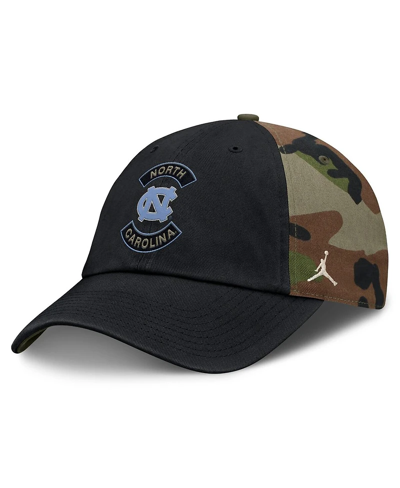 Jordan Men's Black/Camo North Carolina Tar Heels 2025 Military Appreciation Club Adjustable Hat