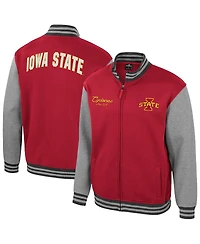 Colosseum Men's Cardinal Iowa State Cyclones Ambi-Turner Full-Zip Varsity Jacket