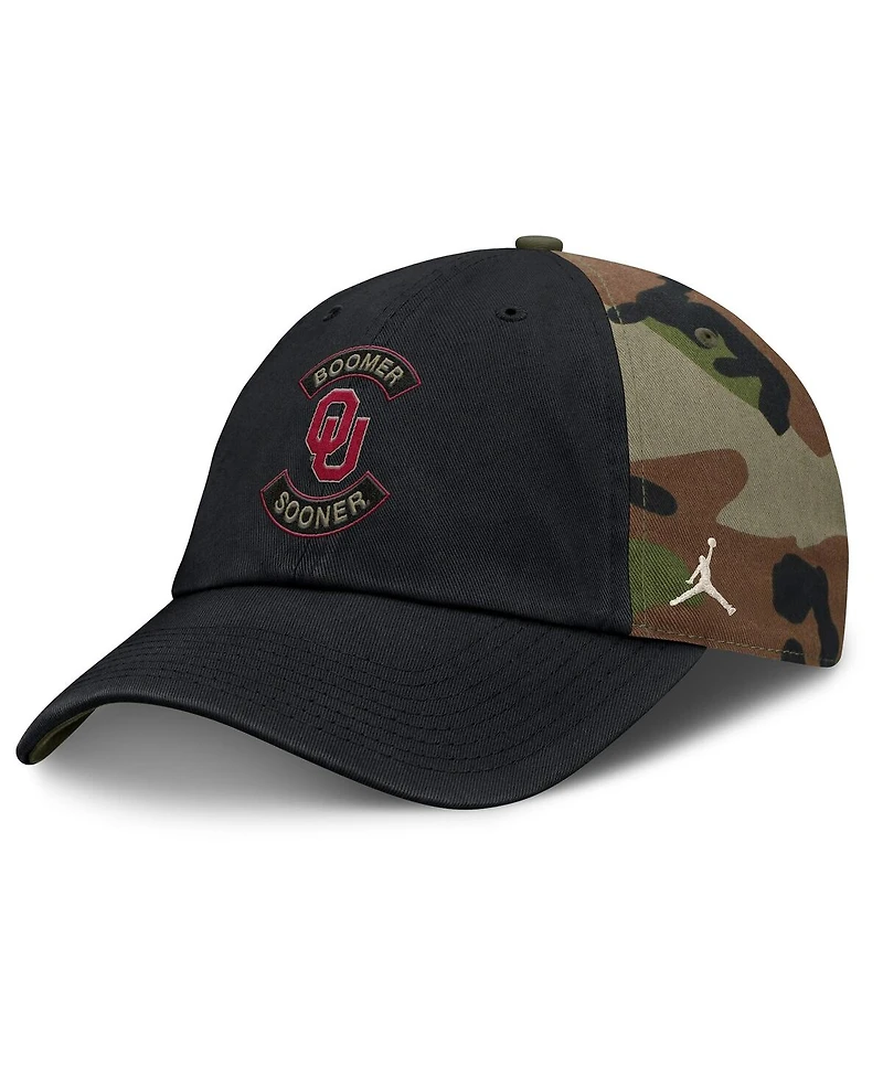 Jordan Men's Black/Camo Oklahoma Sooners 2025 Military Appreciation Club Adjustable Hat