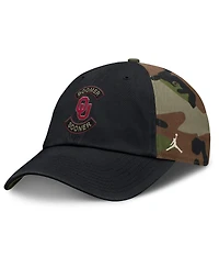 Jordan Men's Black/Camo Oklahoma Sooners 2025 Military Appreciation Club Adjustable Hat