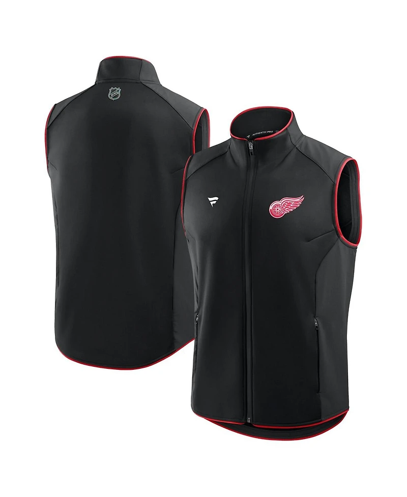 Fanatics Men's Black Detroit Red Wings Authentic Pro Rink Full-Zip Vest