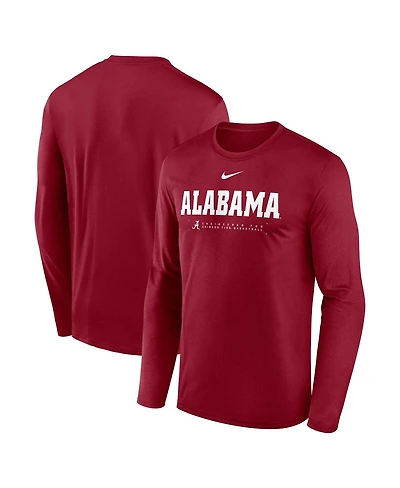 Nike Men's Crimson Alabama Tide 2025 Courtside Basketball Shootaround Legend Dri-fit Long Sleeve T-Shirt