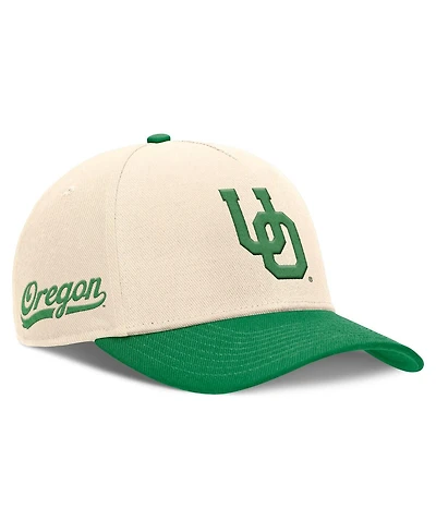 Nike Men's Natural/Green Oregon Ducks Academic Rise Dri-fit Adjustable Hat