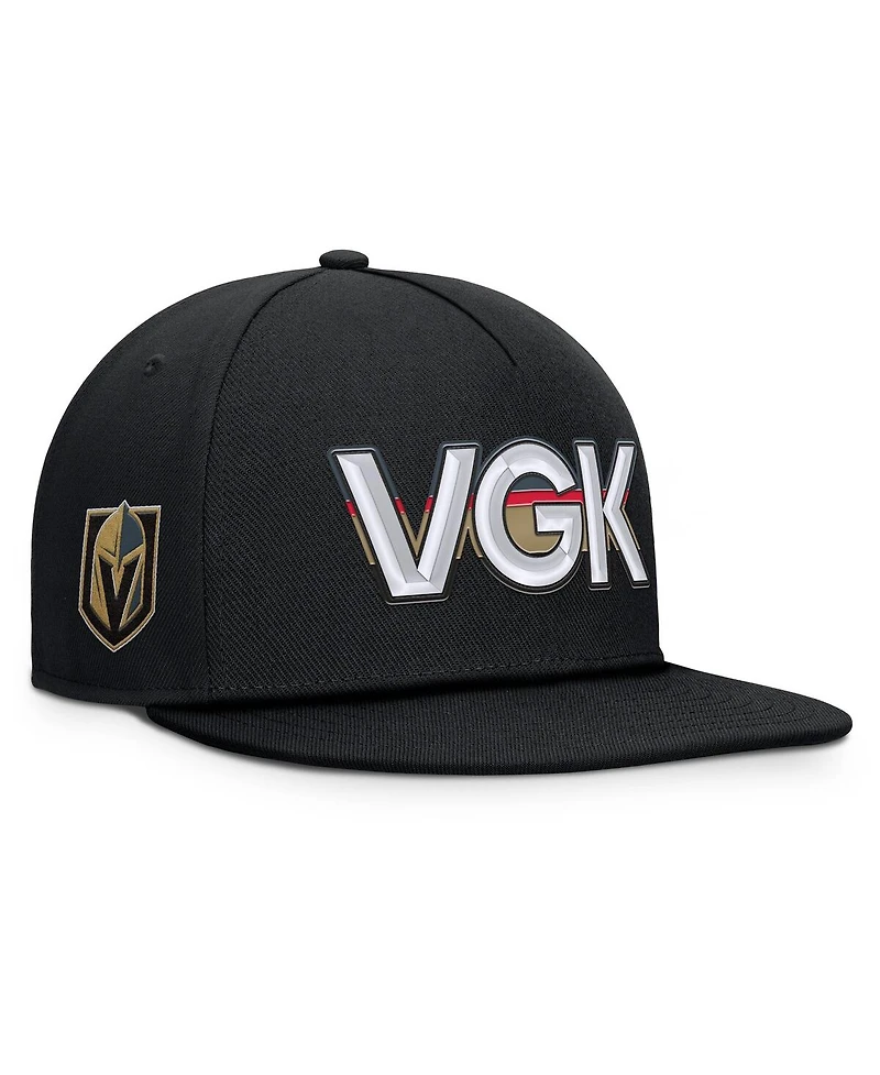 Fanatics Men's Black Vegas Golden Knights Authentic Pro Rink Team Code Snapback Hat