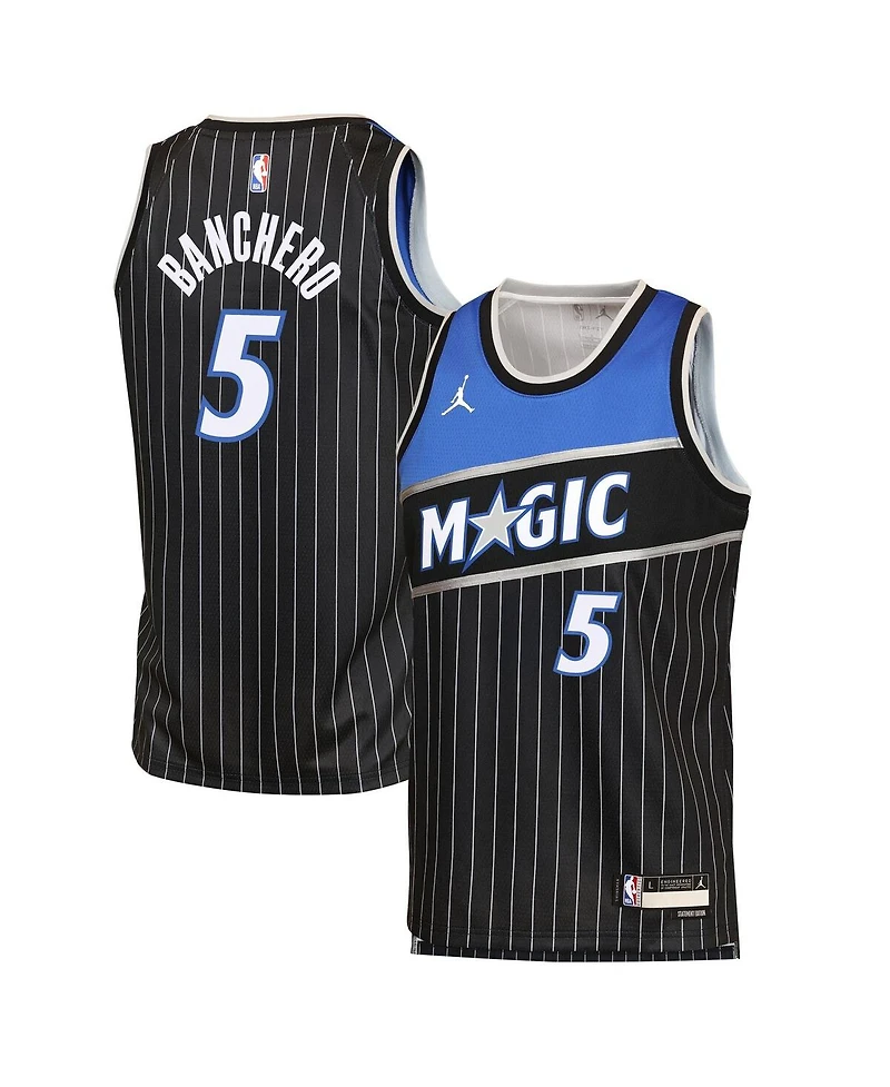 Jordan Big Boys and Girls Paolo Banchero Black Orlando Magic Swingman Jersey