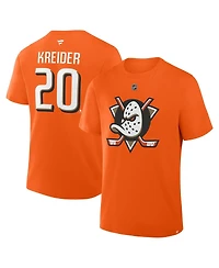 Fanatics Men's Chris Kreider Orange Anaheim Ducks Authentic Stack Name Number T-Shirt