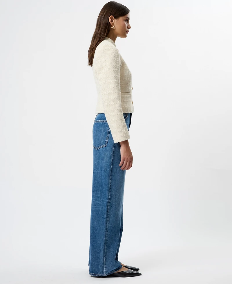 French Connection Women's Structured Tweed Long-Sleeve Jacket