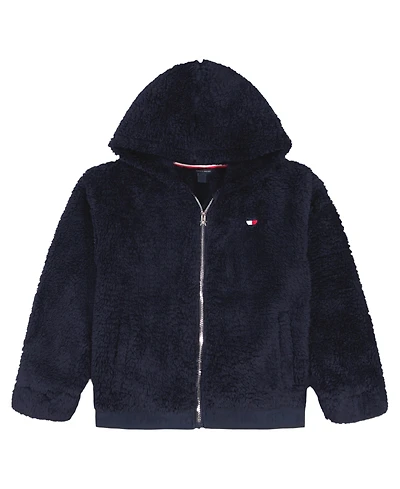 Tommy Hilfiger Girls 7-16 Minky Loose Fit Zip Up Hoodie