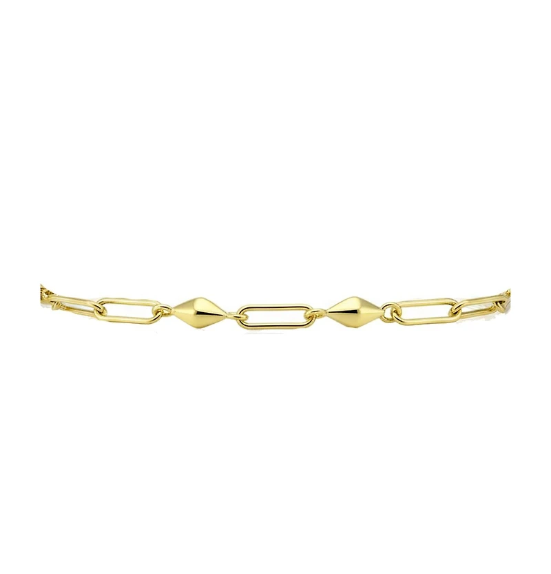 Sophisticated 14K Gold Plated Paperclip Link & Chain Bracelet