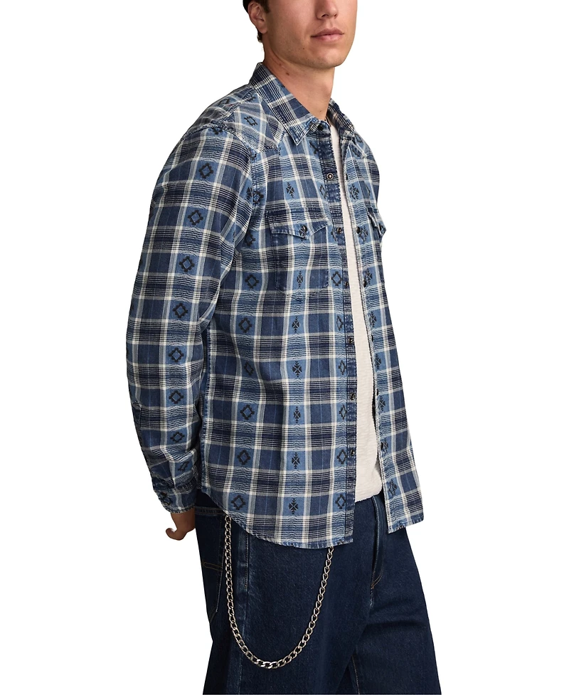 Lucky Brand Men's Dobby Western Long-Sleeve Shirt