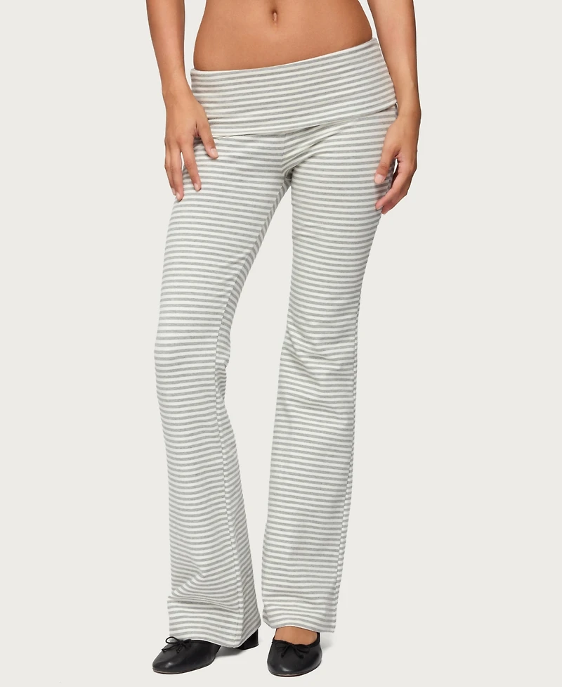 Edikted Womens Kaeli Stripey Flared Leggings