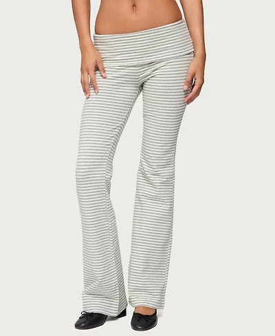 Edikted Womens Kaeli Stripey Flared Leggings