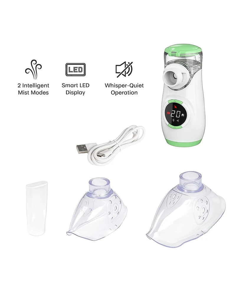 Pursonic Portable Ultrafine Mesh Nebulizer | Battery-Powered, Quiet Operation, Self-Cleaning & Dual Mist Modes