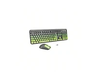 Risokeys Wireless Keyboard and Mouse Combo – 2.4GHz Cordless, Quiet Slim Set with Cute Round Keys for Laptop, Computer, Tv