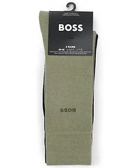 Hugo Boss Men's 2-Pack Uniform Color Solid Socks