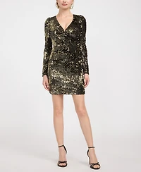 Guess Women's Long-Sleeve V-Neck Adaline Dress