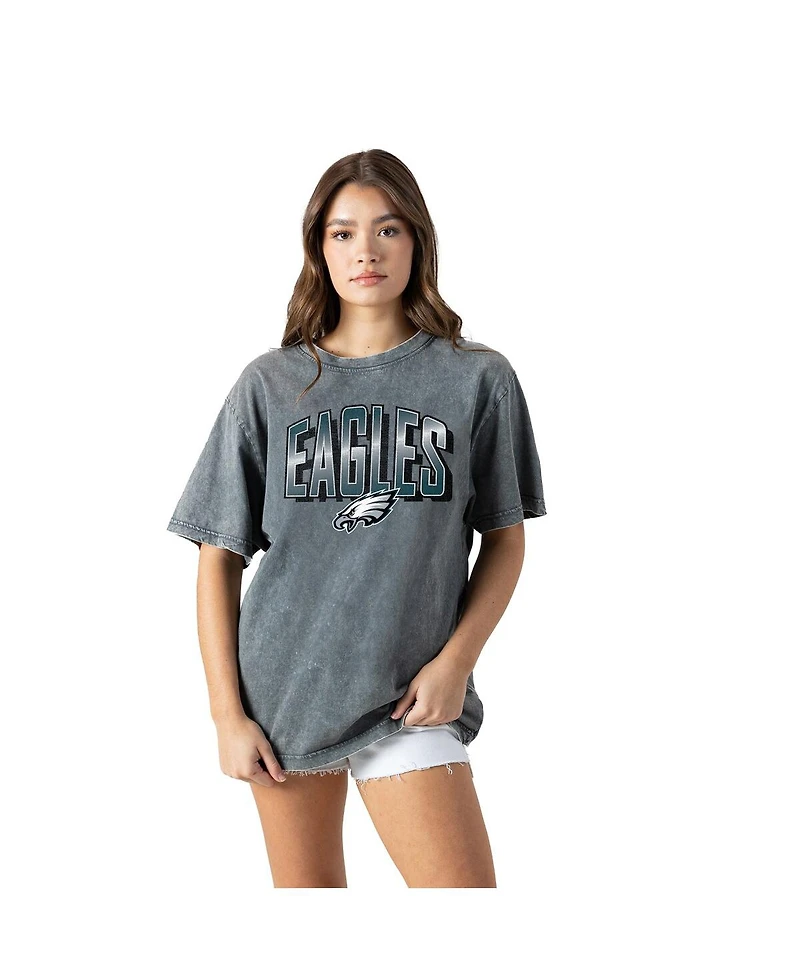 Gameday Couture Women's Gray Philadelphia Eagles Peak Performance Oversized Snow Wash T-Shirt