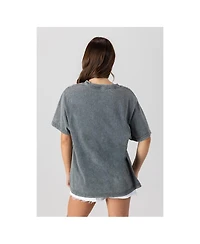 Gameday Couture Women's Gray Green Bay Packers Oversized Classic Grind Washed T-Shirt