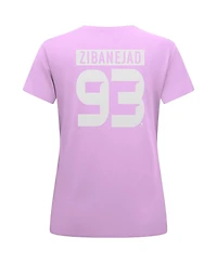 Levelwear Women's Mika Zibanejad Lavender New York Rangers Hockey Fights Cancer Anthem Name Number T-Shirt