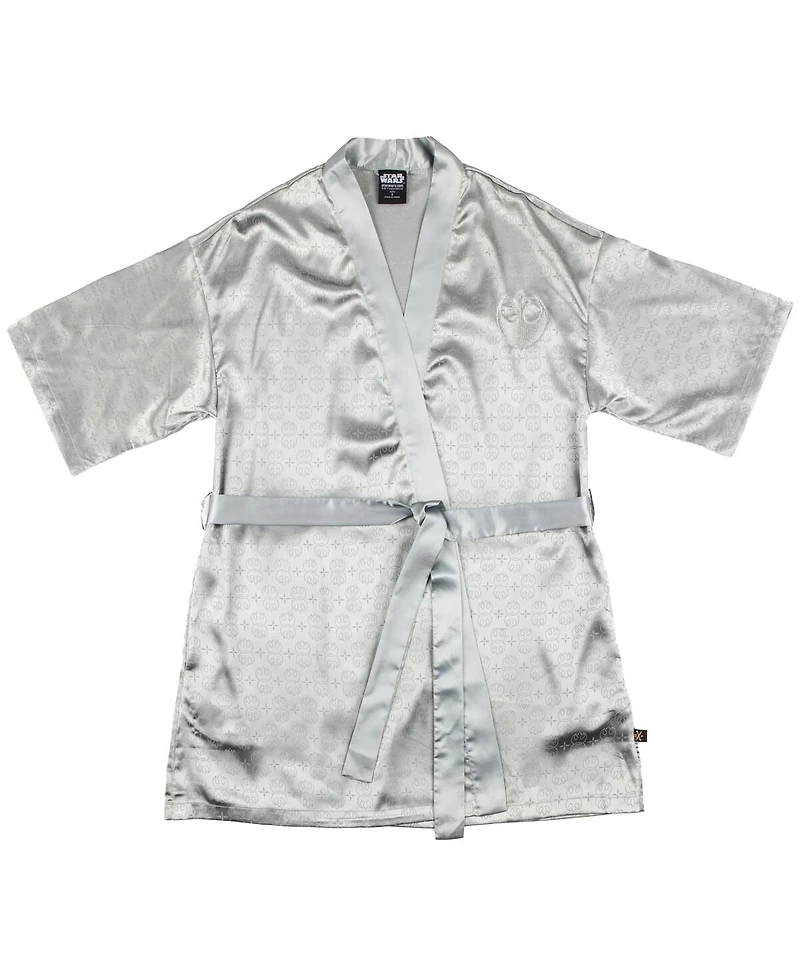 Heroes & Villains Women's Silver Star Wars Rebel Robe Shorts Pajama Set