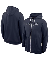 Nike Men's Navy Team Usa Standard Issue Dri-fit Full-Zip Hoodie
