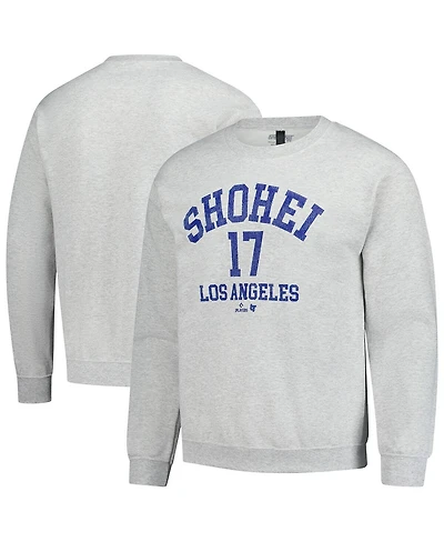 BreakingT Men's and Women's Shohei Ohtani Heather Gray Mlbpa Player Name Number Sweatshirt