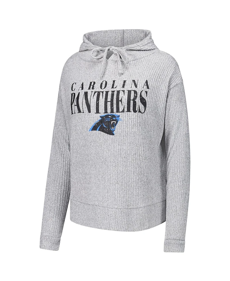Concepts Sport Women's 2-Piece Gray Carolina Panthers Juniper Long Sleeve Hoodie Top and Shorts Set